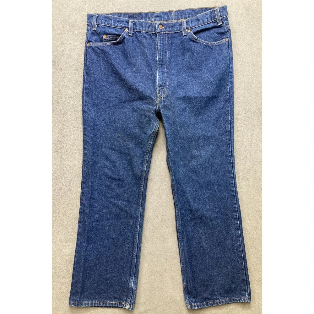 VTG LEVI 317 Bootcut Jeans Mens Size 42x30 Orange Tab Made in USA (Actual 40x29)